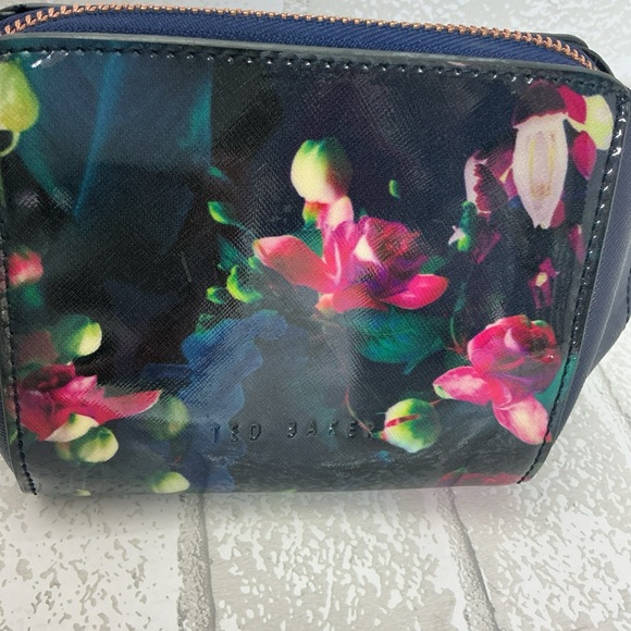 Ted Baker Navy Floral Cosmetic Bag - Picture 8 of 10